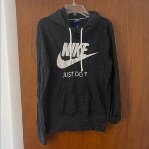 Nike Charcoal Hoodie with White Logo